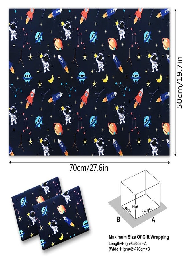 Geluode Birthday Wrapping Paper for Kids Boys Girls Space Lover, Outer Space Wrapping Paper for Birthday Baby Shower Kindergarten Party, 6 Sheets Folded Flat 20x28 Inches Per Sheet - Image 2